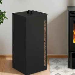 IDMarket Réservoir à granulés - rangement à pellets 55 kg noir 36 x 36 x 87 cm* Accessoires Cheminée