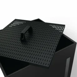 IDMarket Réservoir à granulés - rangement à pellets 55 kg noir 36 x 36 x 87 cm* Accessoires Cheminée