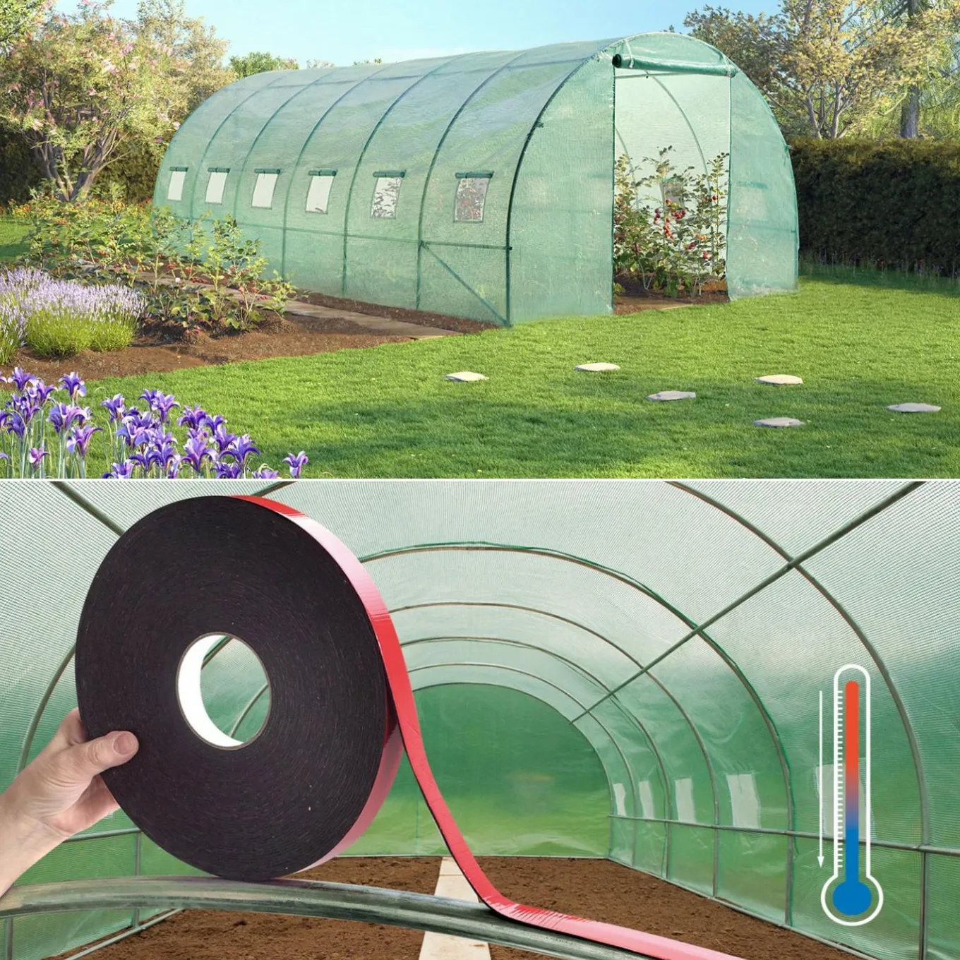 IDMarket Ruban mousse adhésif 25m* Bâches Pour Serres Et Accessoires