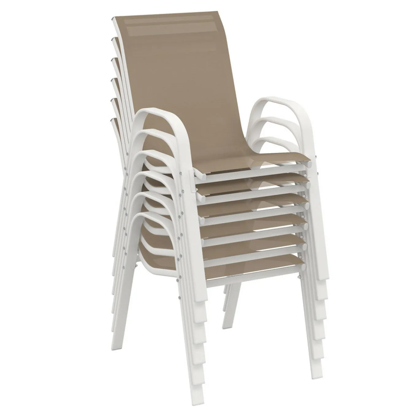 IDMarket Salon de jardin 10 personnes blanc et beige 240 cm* Salons De Jardin