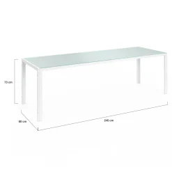 IDMarket Salon de jardin 10 personnes blanc et beige 240 cm* Salons De Jardin