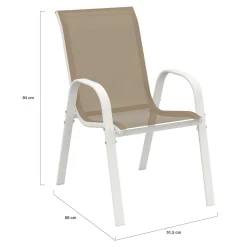 IDMarket Salon de jardin 10 personnes blanc et beige 240 cm* Salons De Jardin