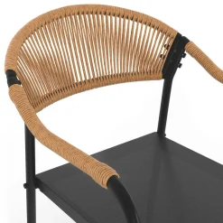 IDMarket Salon de jardin 6 personnes avec chaises noir et rotin clair* Salons De Jardin