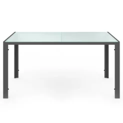IDMarket Salon de jardin 6 personnes chaises empilables gris anthracite table 150 cm* Salons De Jardin