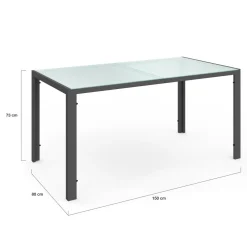 IDMarket Salon de jardin 6 personnes chaises empilables gris anthracite table 150 cm* Salons De Jardin