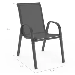 IDMarket Salon de jardin 10 personnes table 240 cm plateau clair et chaises empilables gris anthracite* Salons De Jardin