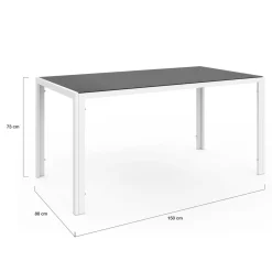 IDMarket Salon de jardin 6 places avec table en verre trempé et chaises empilables* Salons De Jardin