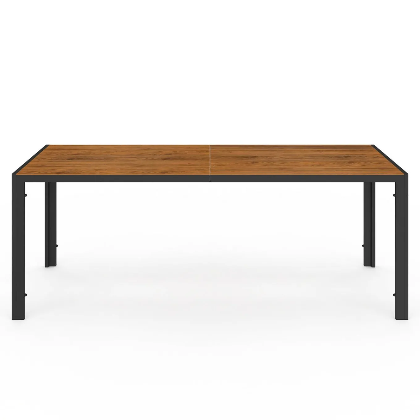 IDMarket Salon de jardin avec plateau effet bois et chaises empilables noir et bois* Salons De Jardin