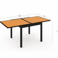 IDMarket Salon de jardin avec table bois et noir + 8 chaises* Salons De Jardin