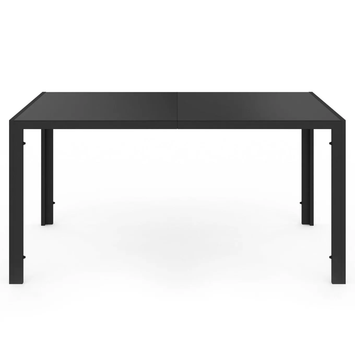 IDMarket Salon de jardin avec table 150 cm et 6 chaises empilables noir et acier* Salons De Jardin