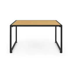 IDMarket Salon de jardin bas 6 personnes canapés et fauteuils noir et cordage effet rotin clair avec tables basses* Salons De Jardin