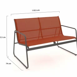 IDMarket Salon de jardin bas 6 places terracotta* Salons De Jardin