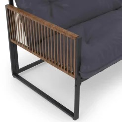 IDMarket Salon de jardin bas 4 places acier gris et cordage marron* Salons De Jardin