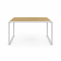 IDMarket Salon de jardin bas 4 places acier blanc, cordage rotin clair et coussins beige* Salons De Jardin