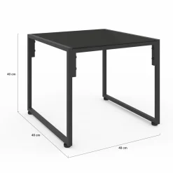 IDMarket Salon de jardin bas 6 places en acier coloris gris anthracite* Salons De Jardin