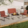 IDMarket Salon de jardin bas 4 places terracotta* Salons De Jardin