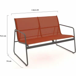 IDMarket Salon de jardin bas 4 places terracotta* Salons De Jardin