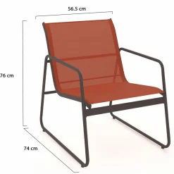 IDMarket Salon de jardin bas 4 places terracotta* Salons De Jardin