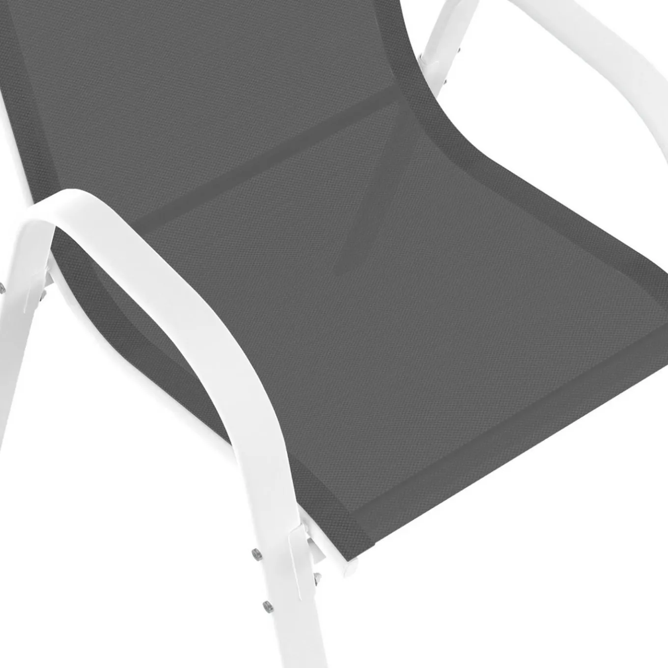 IDMarket Salon de jardin blanc et gris avec 8 chaises empilables* Salons De Jardin