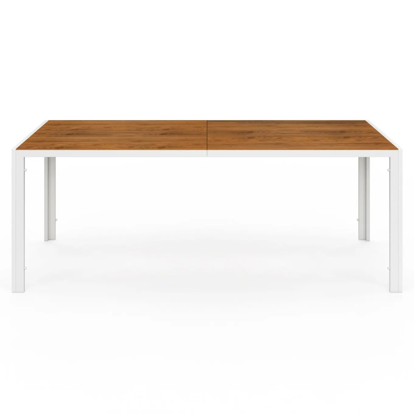 IDMarket Salon de jardin bois et blanc avec table 190 cm et 8 chaises empilables* Salons De Jardin