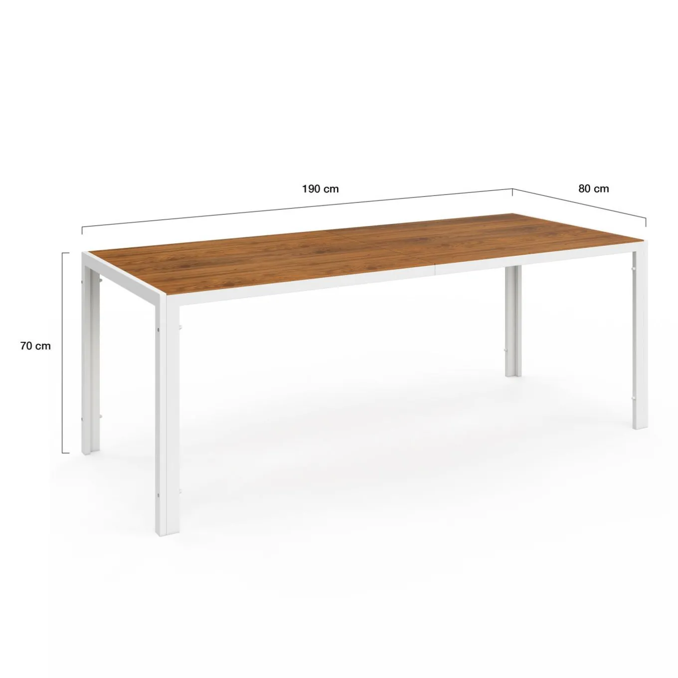 IDMarket Salon de jardin bois et blanc avec table 190 cm et 8 chaises empilables* Salons De Jardin