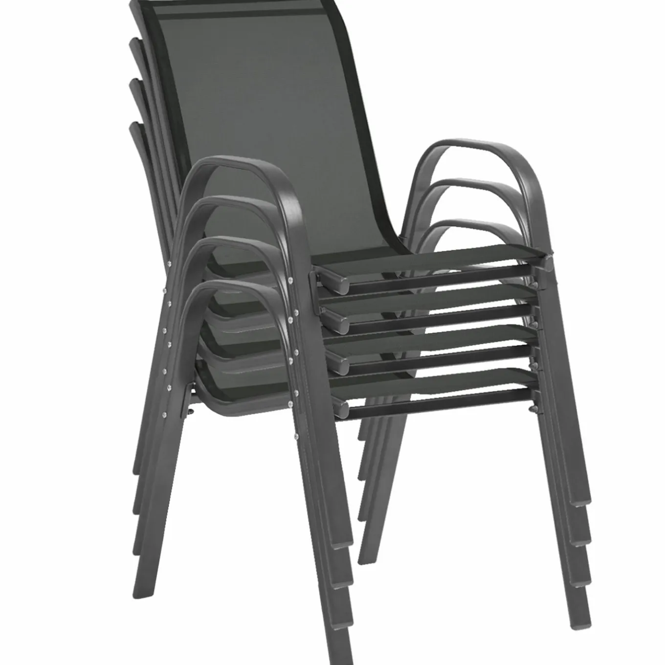 IDMarket Salon de jardin bois et gris anthracite avec table extensible et 12 chaises* Salons De Jardin