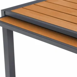 IDMarket Salon de jardin bois et gris anthracite avec table extensible et 12 chaises* Salons De Jardin