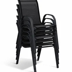 IDMarket Salon de jardin bois et noir extensible* Salons De Jardin