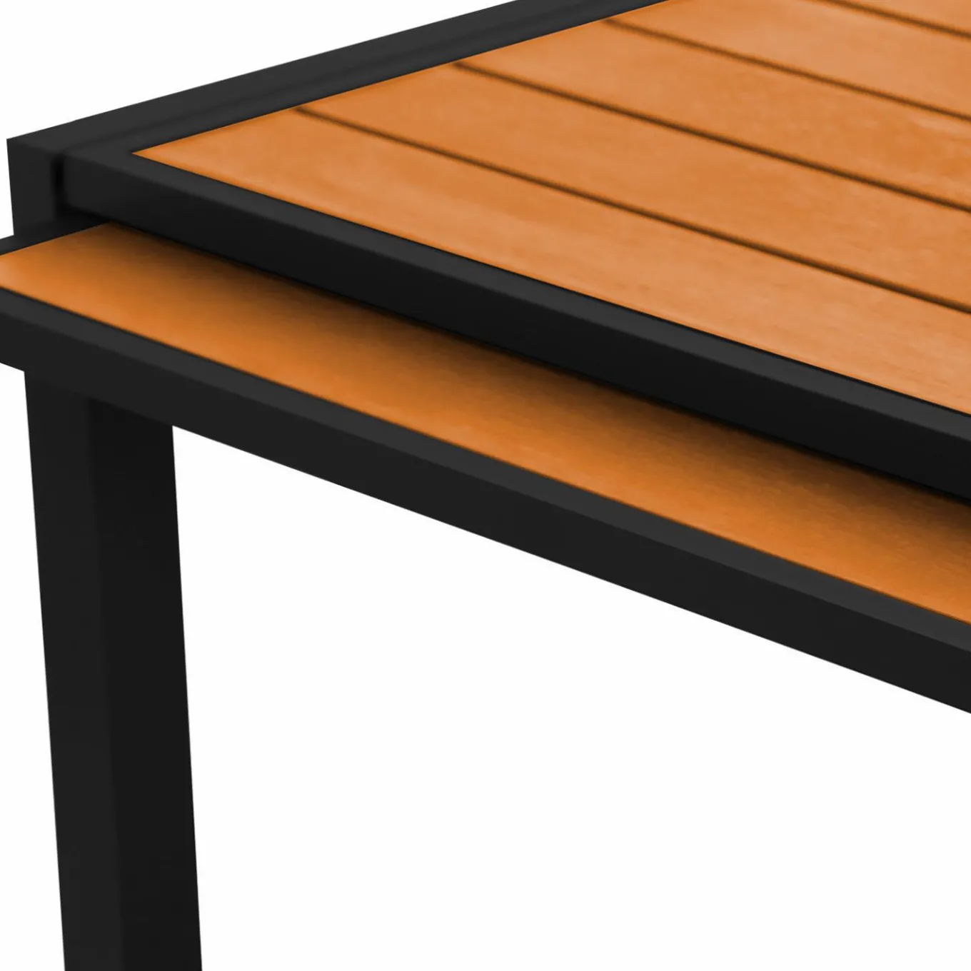 IDMarket Salon de jardin bois et noir extensible* Salons De Jardin