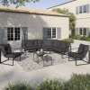 IDMarket Salon de jardin d'angle bas 8 personnes gris* Salons De Jardin