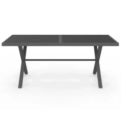 IDMarket Salon de jardin et chaises empilables gris anthracite* Salons De Jardin