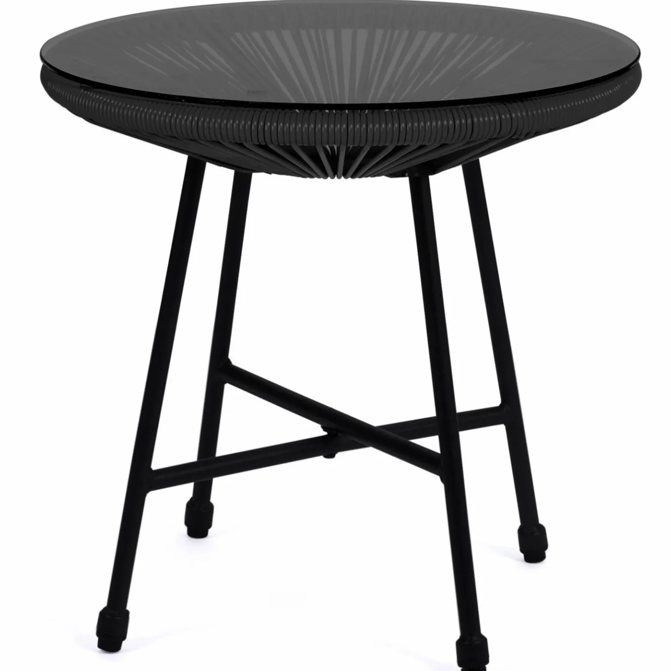 IDMarket Salon de jardin fil plastique noir* Salons De Jardin