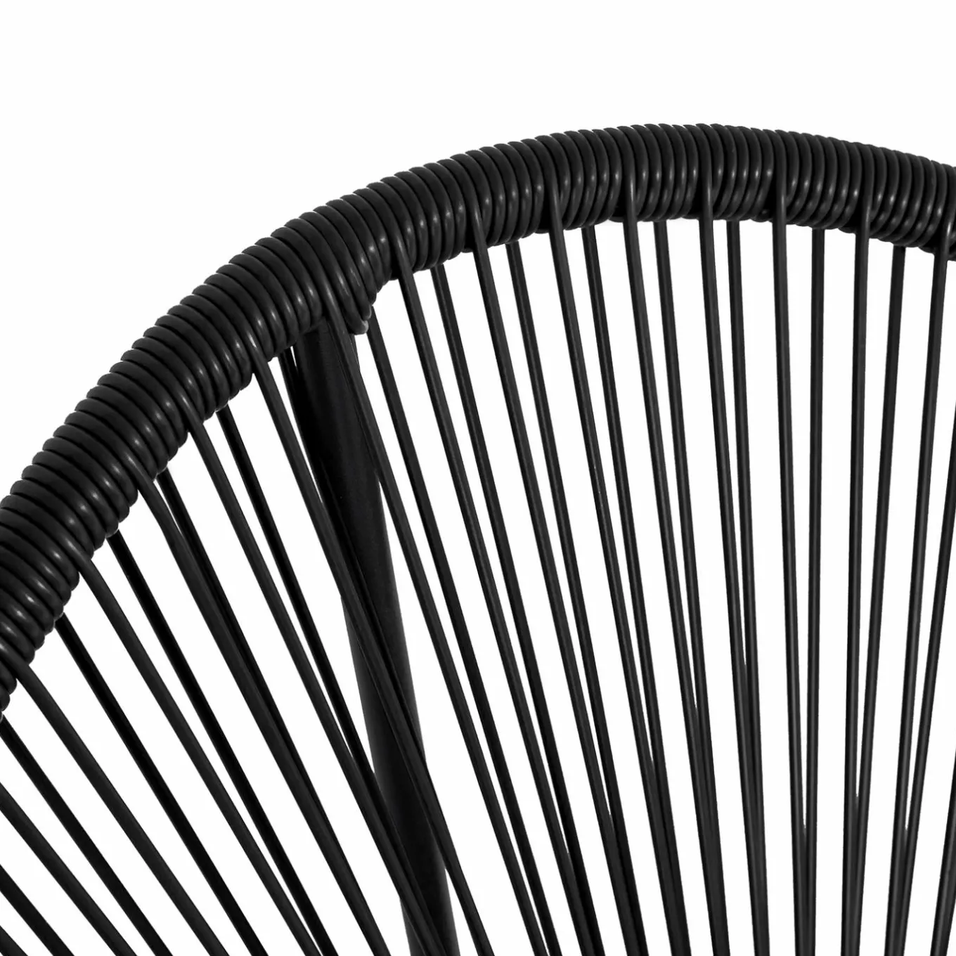 IDMarket Salon de jardin fil plastique noir* Salons De Jardin