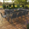 IDMarket Salon de jardin gris avec chaises empilables 10 personnes* Salons De Jardin
