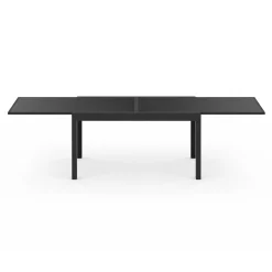 IDMarket Salon de jardin noir avec table extensible et 12 chaises empilables* Salons De Jardin