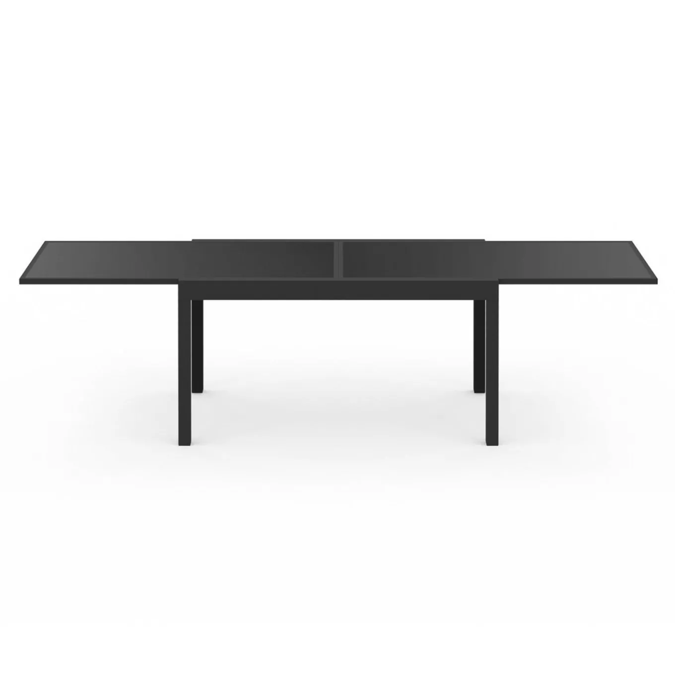 IDMarket Salon de jardin noir avec table extensible et 12 chaises empilables* Salons De Jardin