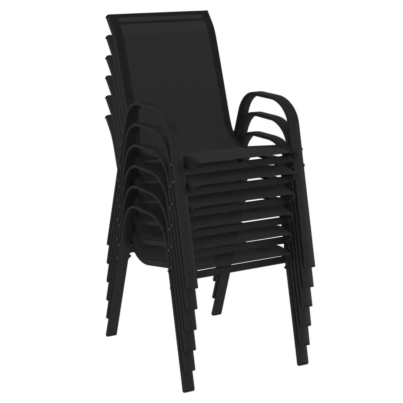 IDMarket Salon de jardin noir avec table extensible et 12 chaises empilables* Salons De Jardin