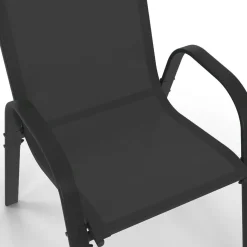 IDMarket Salon de jardin noir avec table extensible et 12 chaises empilables* Salons De Jardin