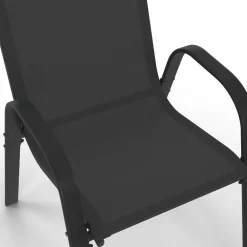 IDMarket Salon de jardin noir table 190 cm et 8 chaises empilables* Salons De Jardin