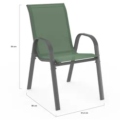 IDMarket Salon de jardin vert olive avec table 190 cm et 8 chaises empilables* Salons De Jardin