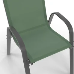 IDMarket Salon de jardin vert olive avec table 190 cm et 8 chaises empilables* Salons De Jardin