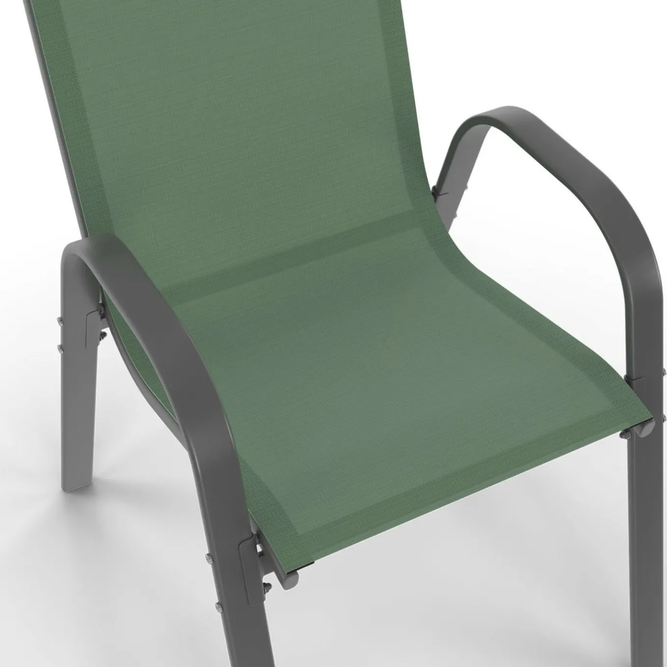 IDMarket Salon de jardin vert olive avec table 190 cm et 8 chaises empilables* Salons De Jardin