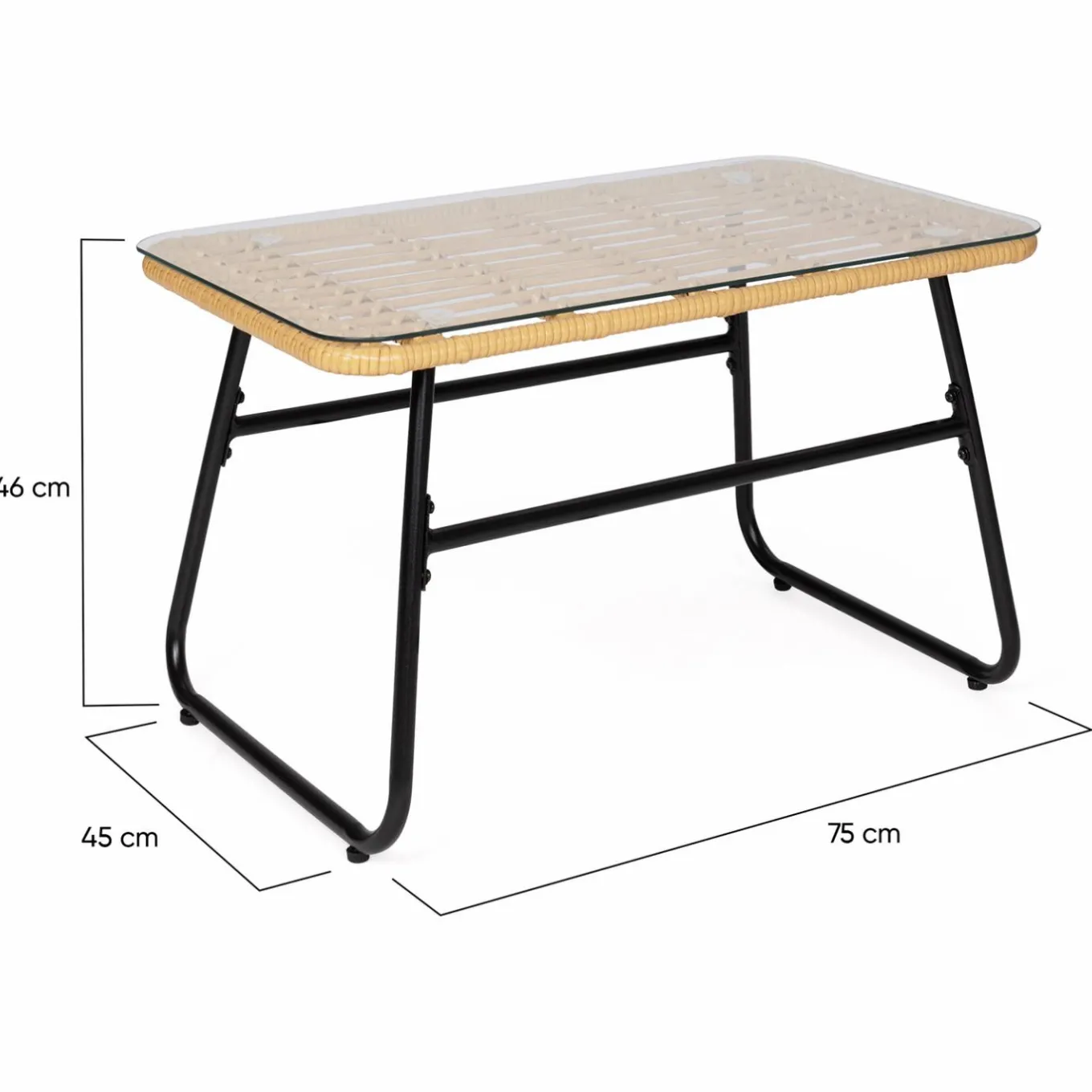 IDMarket Salon d’extérieur en résine tressée façon rotin et acier noir* Salons De Jardin