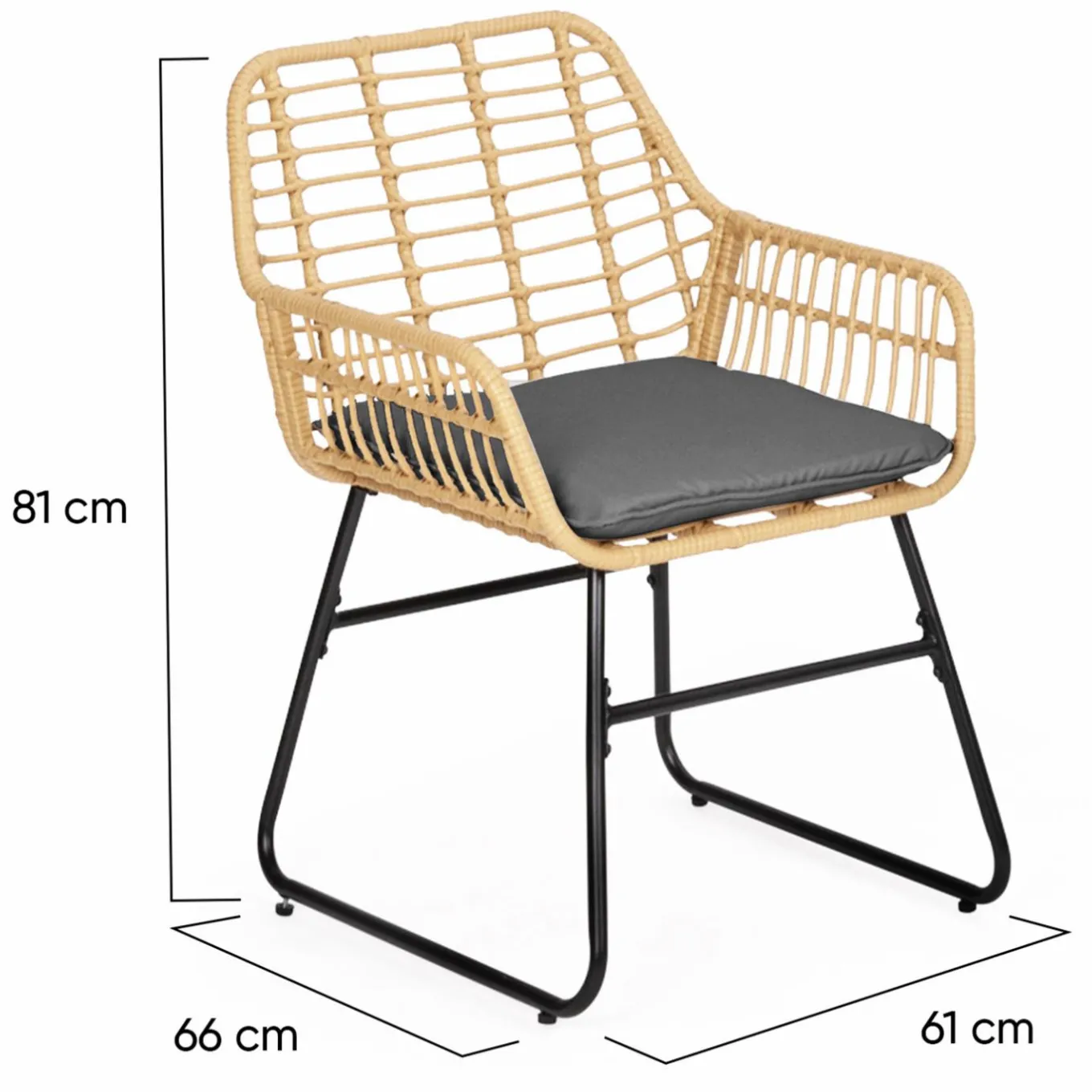 IDMarket Salon d’extérieur en résine tressée façon rotin et acier noir* Salons De Jardin