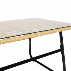 IDMarket Salon d’extérieur en résine tressée façon rotin et acier noir* Salons De Jardin