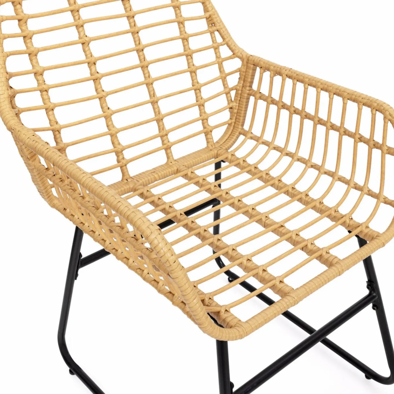 IDMarket Salon d’extérieur en résine tressée façon rotin et acier noir* Salons De Jardin