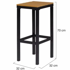 IDMarket Salon haut de jardin bar d'exterieur design industriel effet bois et noir* Salons De Jardin