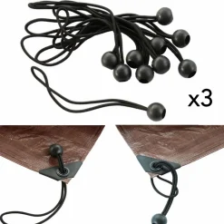 IDMarket Sandows express pour bâches : lot de 30* Bâches Découpables Et Accessoires