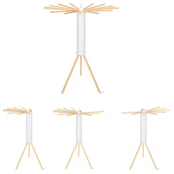 IDMarket Séchoir à linge à rayons rotatif et pliable blanc et bois* Séchoirs À Linge