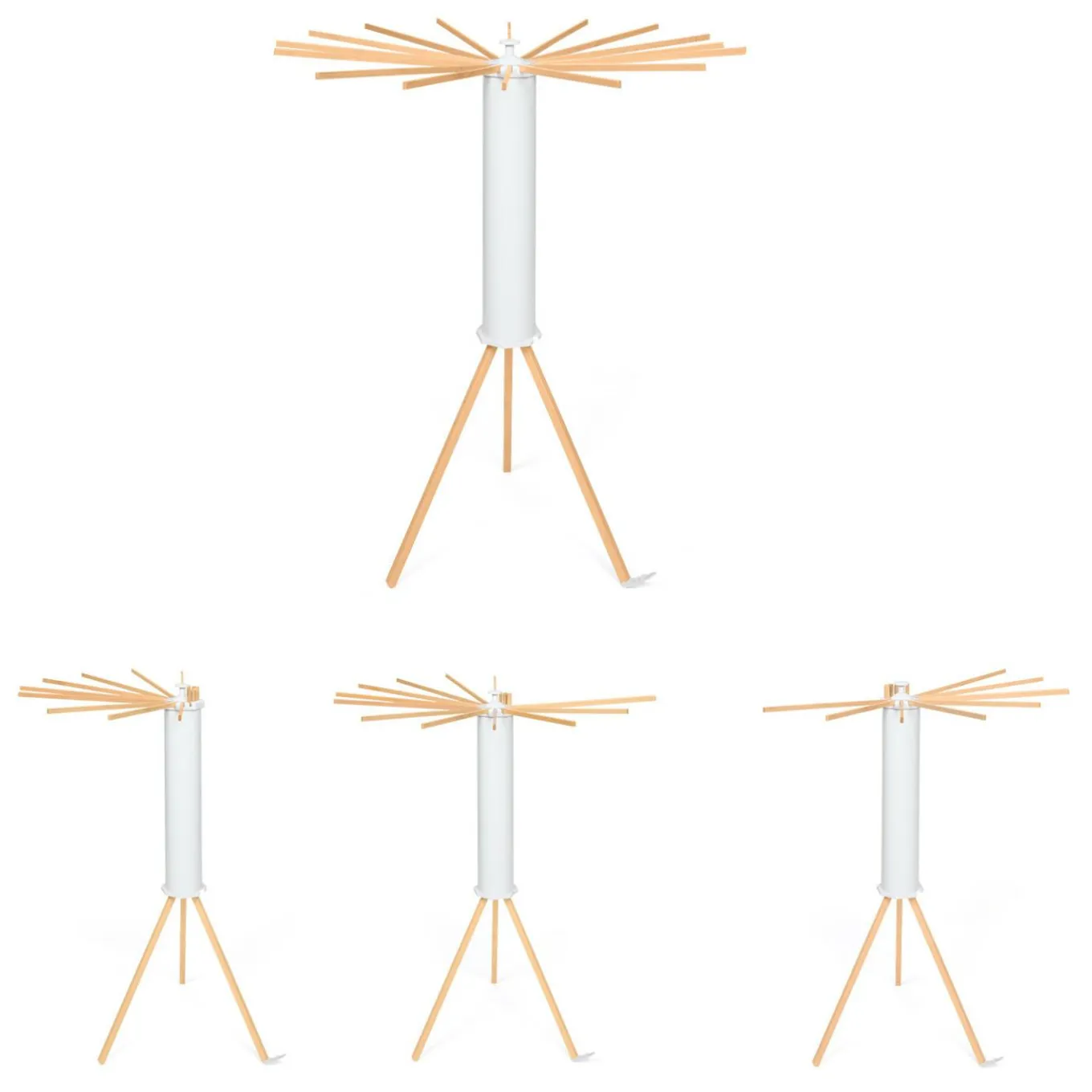 IDMarket Séchoir à linge à rayons rotatif et pliable blanc et bois* Séchoirs À Linge